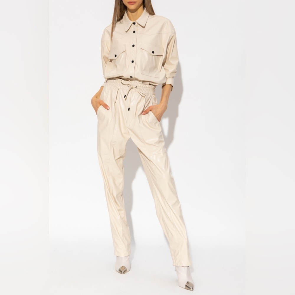 Isabel Marant “Brina” Faux leather Pants | Cream High-Waist | The Row, Nanushka